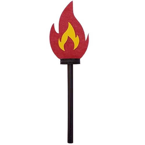 SWEETBIUTI Gefälschte Torch Kids Torch Prop Vivid Netter Holz gefälschter Torch für Kinder Handheld Flameless Torch Prop Party Dekorationen für Sportwettbewerb 19x5 von SWEETBIUTI