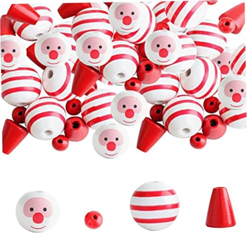 Snowman Perlen Weihnachten Schneemann -Perlen 120pcs Holzperlen für Handwerk DIY Winter Snowman Holzperlen Weihnachten rote lose runde Perlen Ornamente für Handwerksdien, Weihnachten, Partyzubehör von SWEETBIUTI