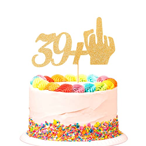 Lustige 39+1 Geburtstag Kuchen Topper Happy 40th Birthday Cake Toppers Forty Party Dekorationen Gold Glitter von SWEETTALA