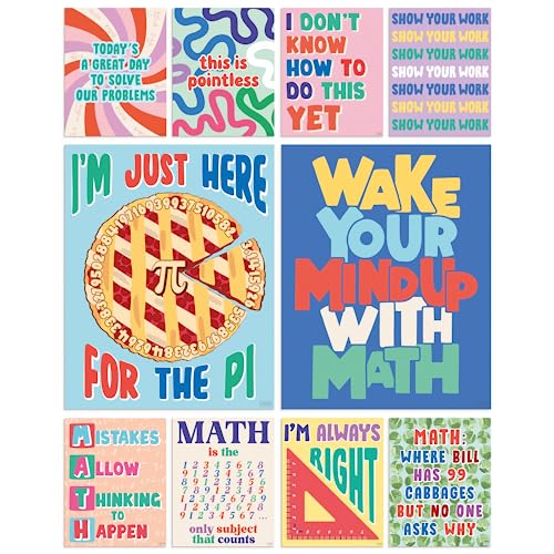 S&O Mathematikposter für Grundschule – Mathematik-Klassenzimmer-Dekor – Klassenzimmer-Poster für Mathematik – Mathematikposter für Mittelschule – High School Klassenzimmer Dekor – Inspirierende Poster von Sweetzer & Orange