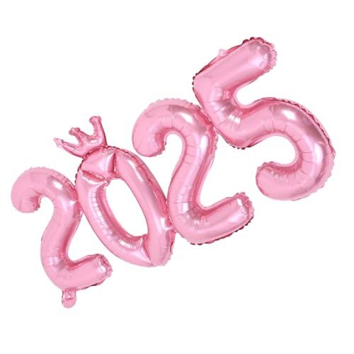 2025 geburtstagsdekoration große luftballons Partydekoration Festballons Partyzubehör Nummern für Folienballons Silvester Folienballons Nummernballons aus Folie Aluminiumfolie Rosa SWETRACE von SWETRACE