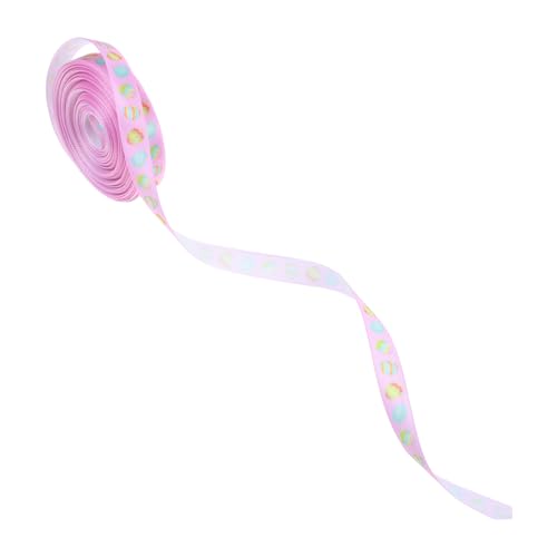 SWETRACE 1 Rolle Osterband frühlings dekoration Geschenkbänder für Ostern Frühlingsband zum Basteln Ripsband zum Basteln dekoratives Wickelband Band mit Hasenmuster Bogenband Polyester Rosa von SWETRACE