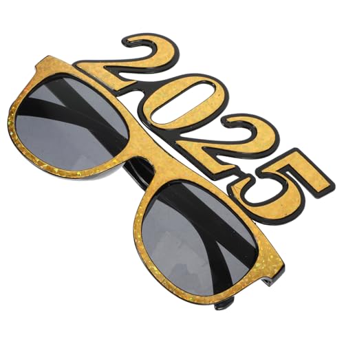 SWETRACE 2025 Frohes Neues Jahr Brille Foto-requisiten Für Das Neue Jahr Frohes Neues Jahr Sonnenbrille Silvesterbrille Henne Brille Modische Brille Neujahrsparty-brillen Zubehör Stk Golden von SWETRACE