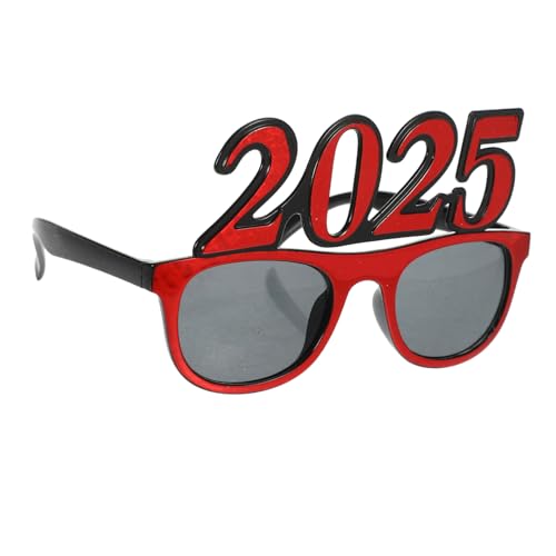 SWETRACE 2025 Party Glückwunsch Grad Brille Abschlussbrille 2024 Brillen Sonnenbrille 2024 Frohes Neues Jahr Brille Trendige Sonnenbrille Silvester Brille Brillen Anziehen Neujahr Rot Stk von SWETRACE