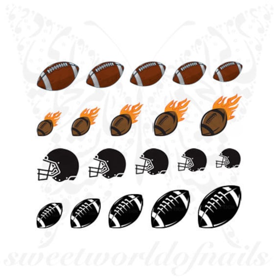 American Football Nageldesign Wasserschiebebilder von SWNails