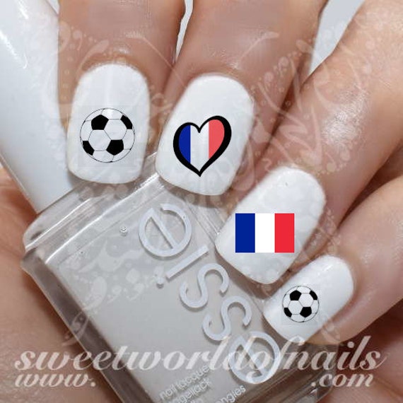 Frankreich Wm Euro Cup 2018 Nailart Fußball Sticker Wasser von SWNails