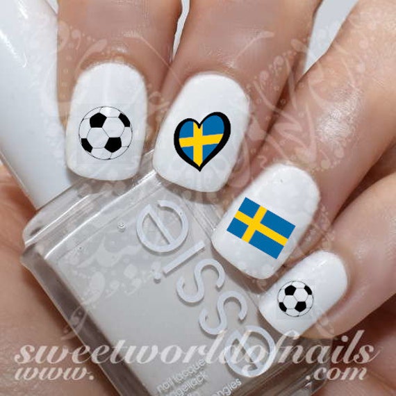 Schweden Wm Euro Cup 2017 Nailart Fußball Sticker Wassermann von SWNails