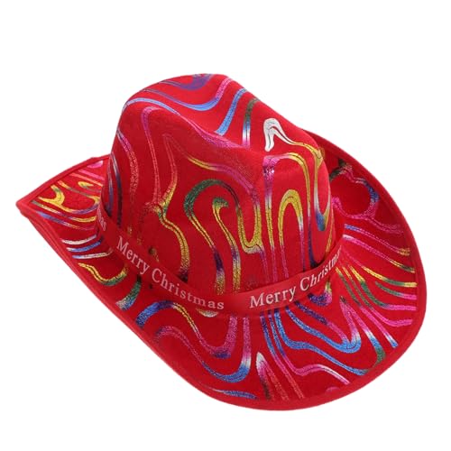 SWOOMEY Weihnachtsmütze Weihnachtsmannmütze Erwachsene Western Weihnachtsmütze Weihnachts Cowboymütze Cowboy Weihnachtsmütze Western Cowboymütze Weihnachtsmütze Weihnachtsmütze von SWOOMEY