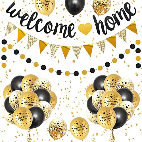 Willkommen Zuhause Welcome Home Deko, Herzlich Willkommen Girlande Willkommen Zuhause Baby Welcome Home Baby,Welcome Home Banner Luftballons,Wimpelkette für Babyshowerparty Deko Willkommen Zurück von SWPEED