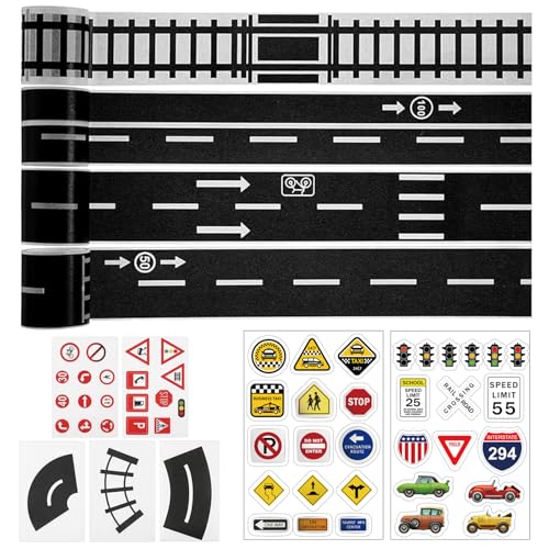 11 Stile Verkehrszeichen Aufkleber Für Kinder Autobahn Transport Sticker Straßenbänder DIY Sticker Straßenschild Kinder Aufkleber Klebeband Diy Verkehr Washi Band Straße Aufkleber Rollen von SWRCEYJH