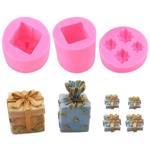 3 Stück Kerzenform Silikon 3D Silikonform Kerze DIY Silikonform Kerzenform Bubble Set Für DIY Gebäck Backform Kerzen Geschenkbox Form Seife Heimdekorationen (Rosa) von SWRCEYJH