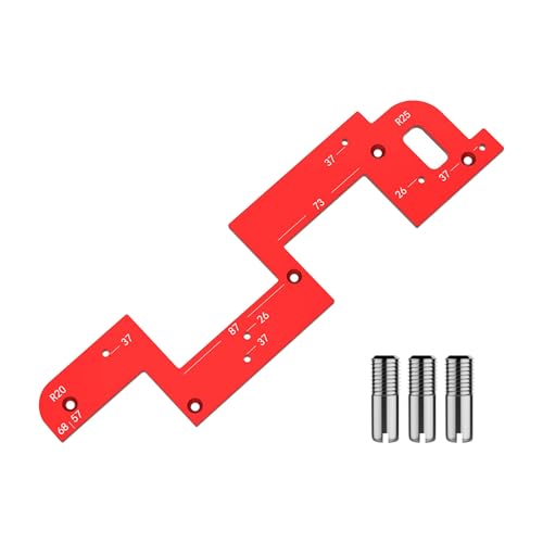 SWTHM Hilfswerkzeug für Bogenrillen, 26–37 Lochabstände, Grifffreies Schrankschlitzwerkzeug, Aluminium-Legierung, Nutführung für präzises Formen von Holz von SWTHM