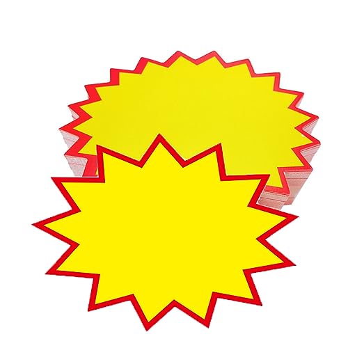 SWYSGS 120pcs Burst Signs Fluoreszierende Zeichen Blank Star Shape Retail Sale Tags Burst Paper Signs für Retail Party Favors von SWYSGS