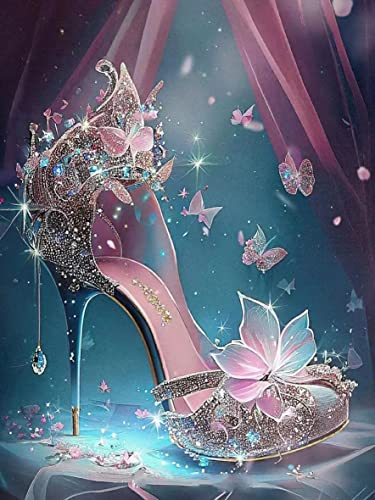 DIY Diamant Painting Set, 5D Diamond Painting, Diamant Painting Bilder Erwachsene Full Drill Kreuzstich Stickerei für Hause Wall Büro Dekoration 30×40cm Kristall High Heels von SXCCNW