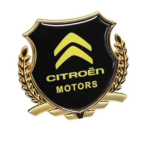 SXDZHK Auto Emblem Aufkleber für Citroen C3 2016-2021, Badge Aufkleber Emblem Badge Auto Sticker Abziehbild Buchstaben Kofferraum Aufkleber Selbstklebend Tuning Zubehör,Gold-5cm*5cm von SXDZHK