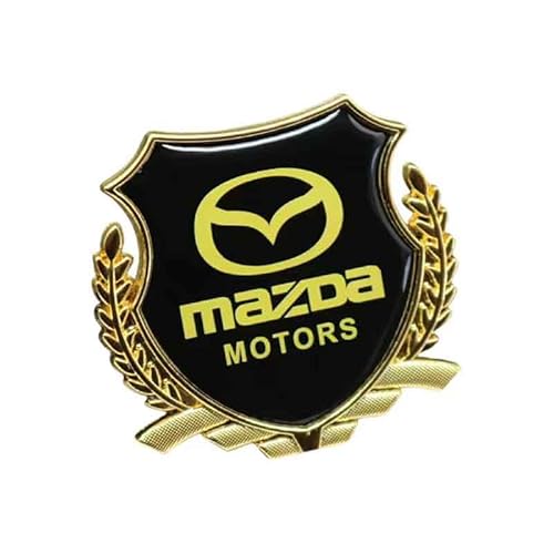 SXDZHK Auto Emblem Aufkleber für Mazda 3 2019-2023, Badge Aufkleber Emblem Badge Auto Sticker Abziehbild Buchstaben Kofferraum Aufkleber Selbstklebend Tuning Zubehör,Gold-8.5cm*8cm von SXDZHK