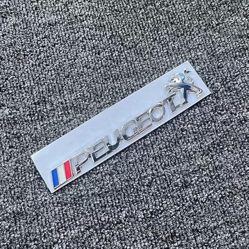 SXDZHK Auto Emblem für Peugeot 1007 2005-2009, Badge Aufkleber Emblem Badge Auto Sticker Abziehbild Buchstaben Kofferraum Aufkleber Selbstklebend Tuning Zubehör,A-Silver von SXDZHK