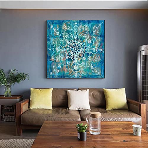 SXKJ Abstrakte Mandala Blumen Wand Poster Und Drucke Große Größe Farbe Moderne Blume Leinwand Malerei Bilder Zimmer Wohnkultur 50x50 cm Rahmenlos von SXKJ