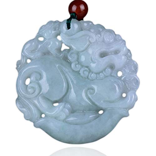 Halskette Halsketten Doppelseitige Gravur Myanmar Smaragd Tapfere Truppen Anhänger Jade Stein Glück Amulett Paar pixiu Halskette feiner Schmuck von SXPXP