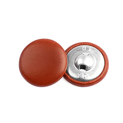 Knöpfe 20 Stück 11–28 mm Lederknöpfe for Jacken, Mäntel, dekorative Schnallen, Knöpfe mit rundem Schaft, Nähzubehör(Caramel,11mm) von SXPXP