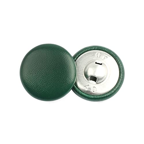 Knöpfe 20 Stück 11–28 mm Lederknöpfe for Jacken, Mäntel, dekorative Schnallen, Knöpfe mit rundem Schaft, Nähzubehör(Green,20mm) von SXPXP