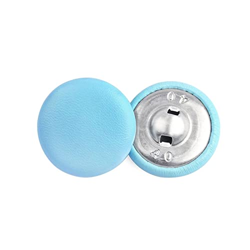 Knöpfe 20 Stück 11–28 mm Lederknöpfe for Jacken, Mäntel, dekorative Schnallen, Knöpfe mit rundem Schaft, Nähzubehör(Lightblue,11mm) von SXPXP