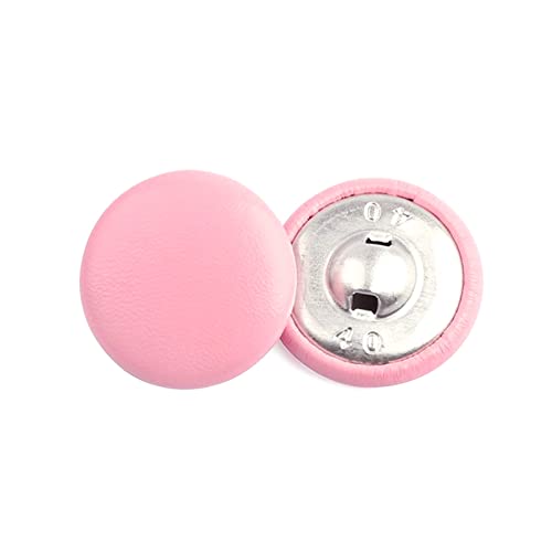 Knöpfe 20 Stück 11–28 mm Lederknöpfe for Jacken, Mäntel, dekorative Schnallen, Knöpfe mit rundem Schaft, Nähzubehör(Pink,20mm) von SXPXP