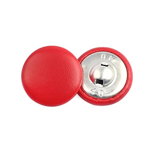 Knöpfe 20 Stück 11–28 mm Lederknöpfe for Jacken, Mäntel, dekorative Schnallen, Knöpfe mit rundem Schaft, Nähzubehör(Red,20mm) von SXPXP