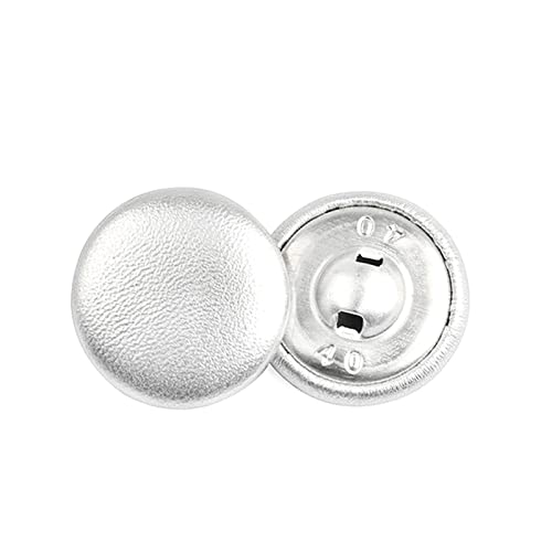 Knöpfe 20 Stück 11–28 mm Lederknöpfe for Jacken, Mäntel, dekorative Schnallen, Knöpfe mit rundem Schaft, Nähzubehör(Silver,11mm) von SXPXP