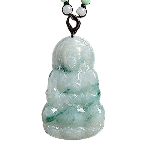 SXPXP Halskette Halsketten Natürliche Jade Schwimmende Blume Guanyin Anhänger Myanmar Jade Halskette Männer und Frauen Jade Anhänger von SXPXP