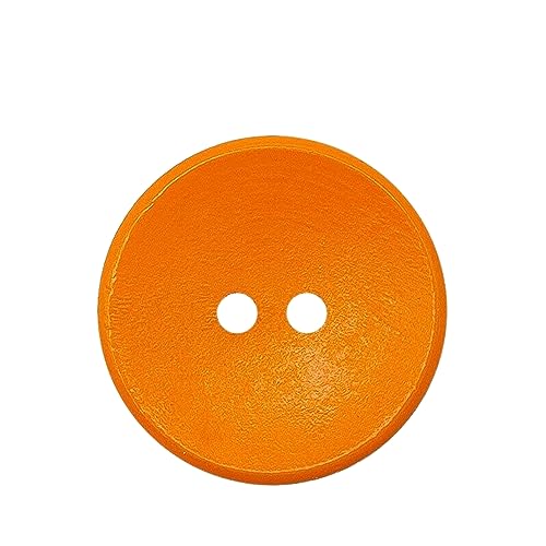 SXPXP Knöpfe 2-Loch-Knöpfe aus natürlichem Holz, handgefertigt, 15–20 mm, runde Knöpfe for Kinder, geeignet for selbstgemachte Kleidung(Orange,20mm 20pcs) von SXPXP