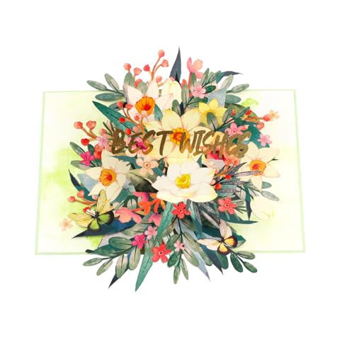 3D-Popup-Grußkarte mit bunten Blumen, faltbare Papier-Segen-Karte mit Umschlag, handgefertigtes Muttertagsgeschenk von SXRQ