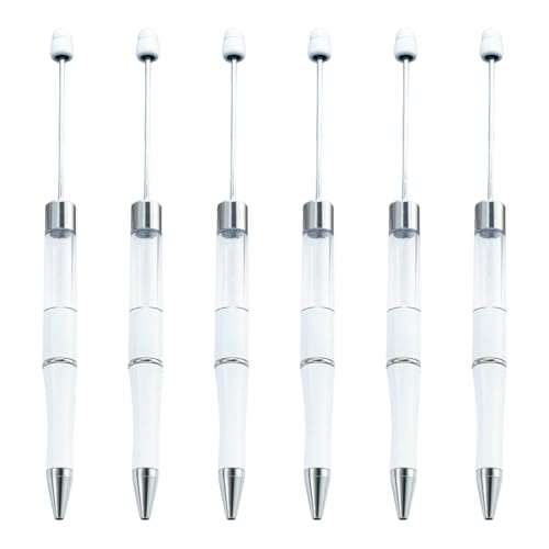 SXRQ 6 Stück Perlen-Kugelschreiber, Signaturstift, glattes Schreiben, blanko, 1,0 mm, Perlenstift, Schreibwarenstift für Schule, Büro von SXRQ