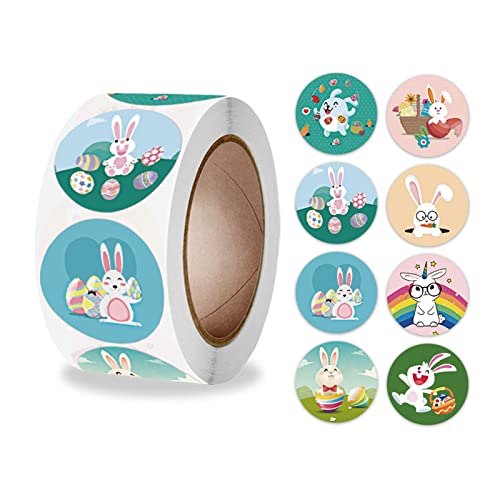 SXRQ Happy Stickers Rolle 25 mm dekoratives Tieretikett für Grußkarten, Blumensträuße, Verpackungen, 500 Stück von SXRQ