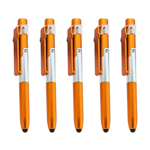 SXRQ Multifunktionaler Kugelschreiber, 4-in-1-Schreibstift mit Stift, LED-Licht, faltbarer Telefonständer für Büroangestellte, 5 Stück von SXRQ