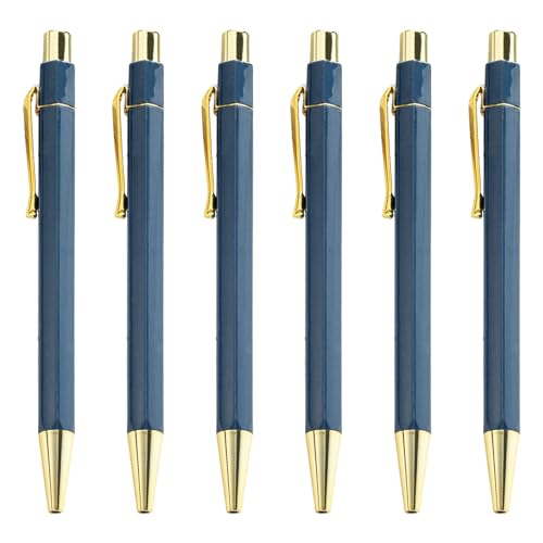 SXRQ Smppth Kugelschreiber, einziehbar, 1,0 mm, Signaturstift, Business-Stift, Ölstift für Schule, Büro, Arbeit, 6 Stück von SXRQ