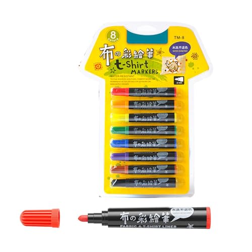 SXRQ Wasserdichter Stoffmarker, Doppelspitze, Stoff, T-Shirt-Marker, doppelseitiger Stoffmalstift für Kleidung und Kunstprojekte von SXRQ