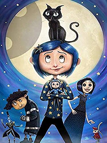 5D Coraline Diamond Painting Kits , Full Drill Round Rhinestone DIY Diamond Art Cross Stitch Embroidery Home Decor (30,5 x 40,6 cm) von SXSJEIOU