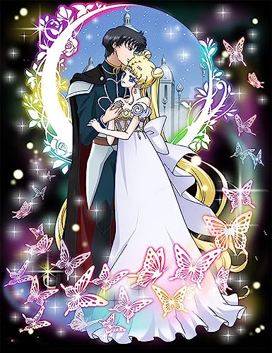 SXSJEIOU 5D Sailor Moon Diamant-Malerei-Set für Erwachsene, Diamant-Kunst-Kunst-Kits für Heimdekoration, 30,5 x 40,6 cm von SXSJEIOU