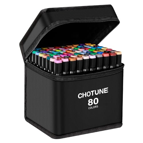 SXYHKJ Permanent-Marker, 80 Farben Marker Set für Erwachsene Marker Stifte Set für Künstler zum Zeichnen,Schreiben,Skizzieren,Schattieren,Gestalten,Anime,Malbücher für Erwachsene und mehr. von SXYHKJ