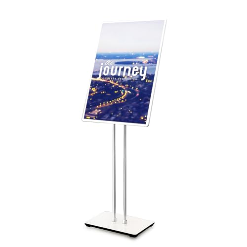 Von hinten beleuchtete LED-Menütafel, ultradünne LED-Leuchtbox, bodenstehende Leuchtbox-Werbetafel, LED-beleuchteter Display-Schildständer, verstellbarer Werberahmen (silberner Rahmen, 50 x 70 cm) von SXYKXYDL