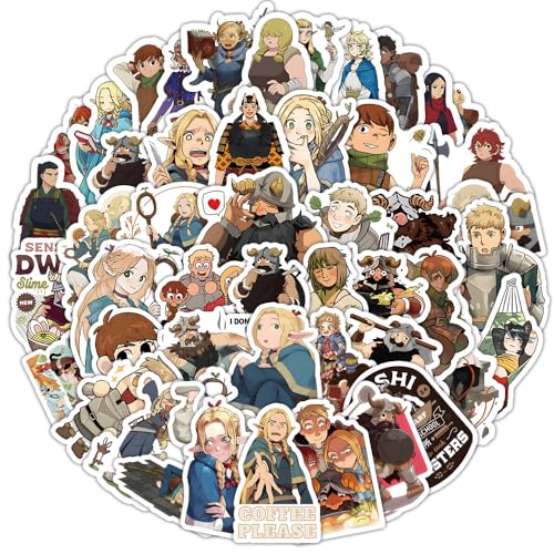 SXYNIO Delicious Dungeon Aufkleber Niedliche Delicious Dungeon Charaktere Figur PVC Wasserfeste Graffiti Aufkleber Für Laptop Skateboard Telefon Gitarre Fahrrad Notebook DIY Dekoration von SXYNIO