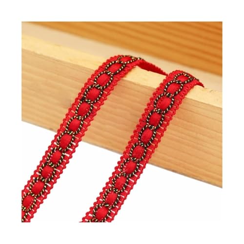 SYBNIKOLF Spitzenband Spitzenstoff Spitzenband, Geschenkband, Spitzenbesatz, Kordelband for Hochzeit, Braut, Kostüm oder Schmuck, Basteln und Nähen(Red) von SYBNIKOLF