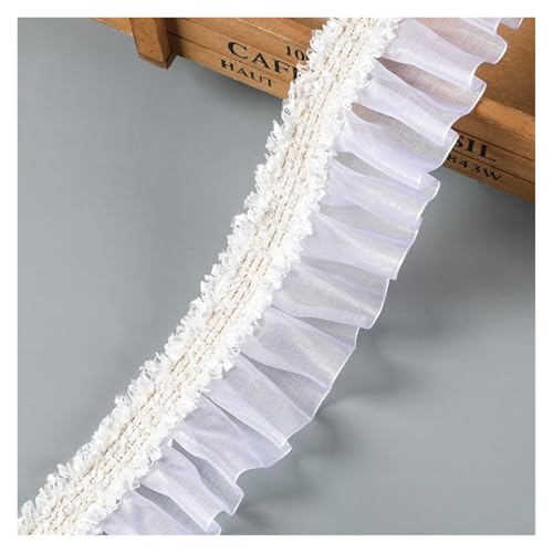 SYBNIKOLF Spitzenband Spitzenstoff Spitzenband, Spitzenborte, Spitzenstoff, Spitzenbesatz, Spitzenband for Nähen von Kleidung, Unterwäsche, Hochzeitskleid(White) von SYBNIKOLF