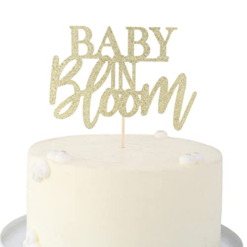 Baby in Bloom Tortenaufsatz – Babyparty-Kuchendekoration, goldener Glitzer-Kuchenaufsatz, Geschlechtsoffenbarung, Babyparty-Kuchendekoration, Babyparty-Zubehör von SYESQL