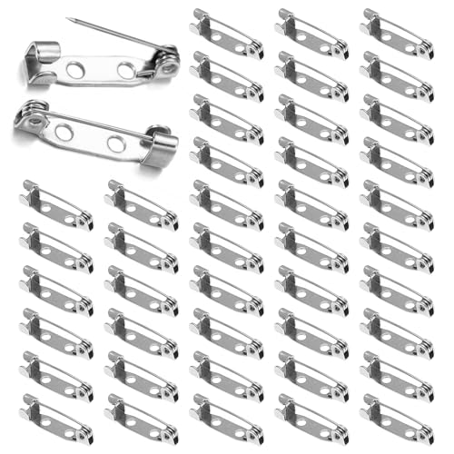 SYEYCW 250 Stück Anstecknadeln Pins, Broschennadeln Safety Pin, 20mm Anstecknadel mit Sichere Schnalle, Metall Broschen Sicherheitsnadeln Brooch Pins, für Abzeichen Corsagen Schmuckherstellung DIY von SYEYCW