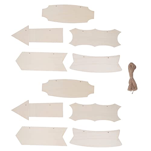 10Pcs Holzpfeile Wandation, Rustikaler Pfeil Holzschild Pfeil Hängende Holzwandkunst Unfertige Ornamente für Home Party Office ation Handwerksprojekt von SYH&AQYE