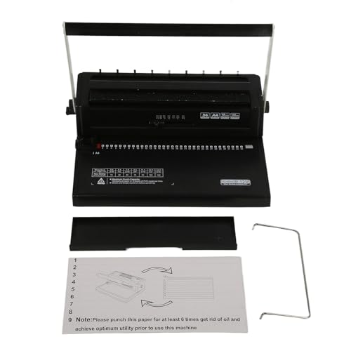 2 Spulen 34-Loch-Bindemaschine, 12 Blatt Stanzkapazität Spiralspulen-Bindemaschine, Bindemaschine mit Doppelspulenstruktur für Bürodokumente im A4-Letter-Format von SYH&AQYE