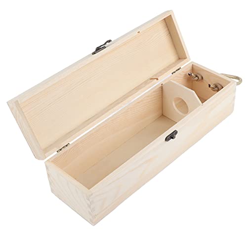 Weinkisten Set aus Holz, Aufbewahrungsbox für Eine Einzelne Weinflasche aus Holz mit Tragegriff aus Seil für Weinliebhaber, Geburtstage, Einweihungsfeiern und Jubiläen von SYH&AQYE