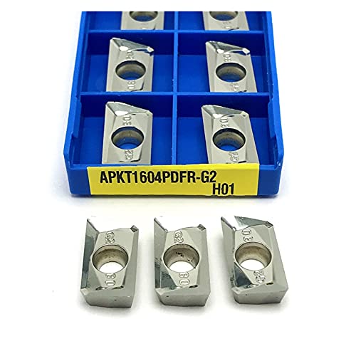 SYHML-SHOP Hartmetalleinsätze 10 Stück APKT1604 PDFR G2 H01 Aluminium-Drehwerkzeug CNC-Schneidwerkzeug Fräseinsatz APKT 1604 Dreheinsatz Metalldrehwerkzeuge von SYHML-SHOP